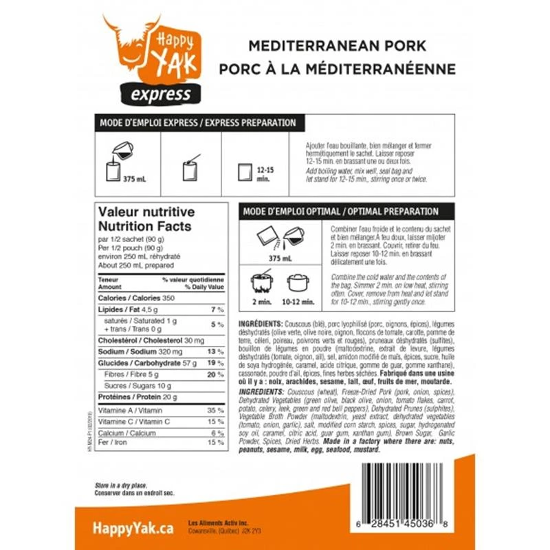 Happy Yak Camping food Mediterranean Pork 4 Happy Yak Camping food Mediterranean Pork - Image 2
